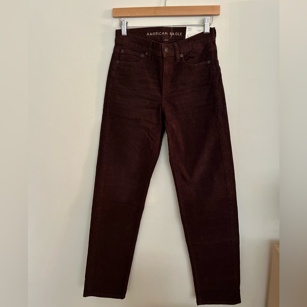 American Eagle - Women’s Dark Brown - 90s Straight Corduroy Pant - Size 25